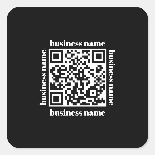 budget minimalist QR Code Business Keychain Quadratischer Aufkleber (Vorderseite)