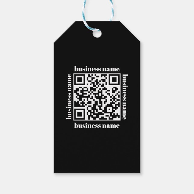 Budget-Minimalist-QR-Code-Geschäftsschlüsselanhäng Geschenkanhänger (Vorderseite)