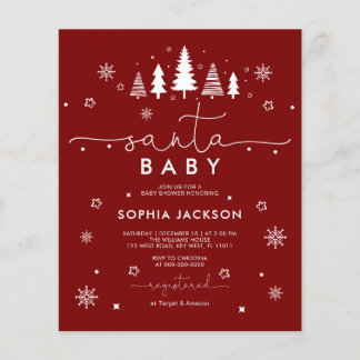 Budget-Minimalist-Santa-Baby-Shower-Einladung