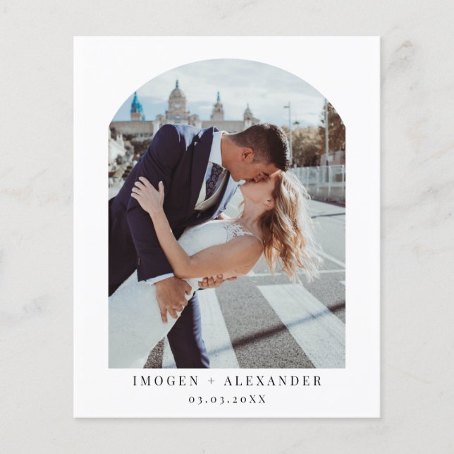 Budget Minimalistisch Arch Foto Danke Karte (Vorne)