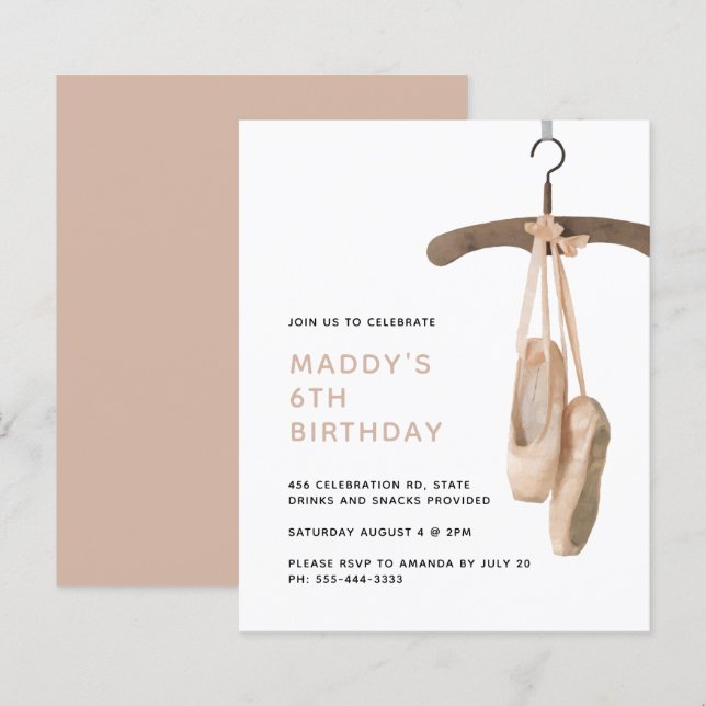 Budget Minimalistisch Ballet Ballerina 6. Geburtst (Vorne/Hinten)