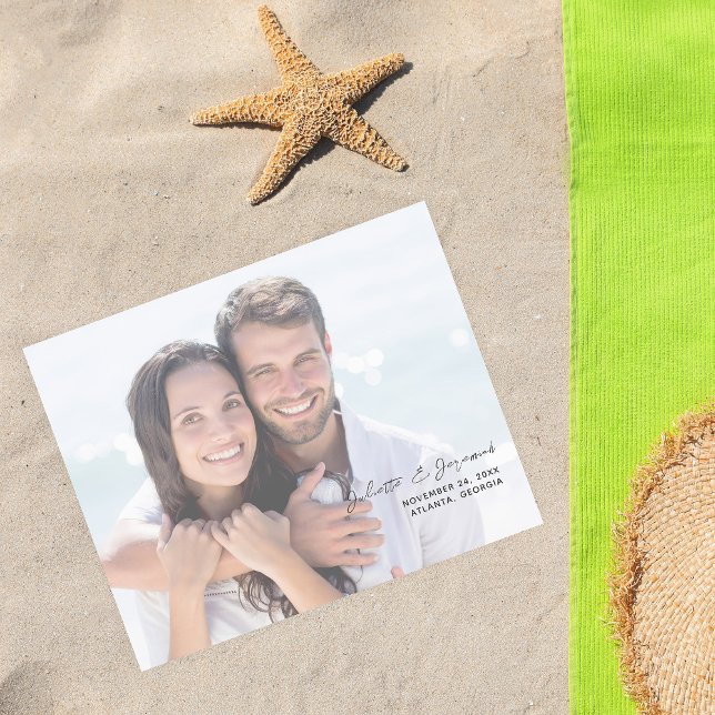 Budget Minimalistisch Chic Foto H Save the Date 2W Flyer (Von Creator hochgeladen)