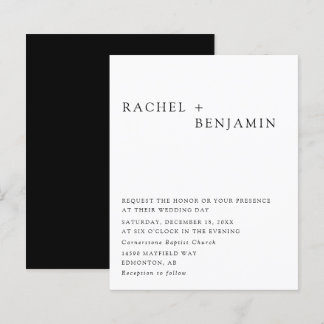 Budget Minimalistisch Elegante Hochzeit Schwarz-we