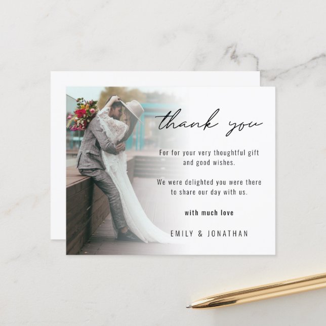 Budget Minimalistisch Fügen Sie Ihr Foto Hochzeit  (Vorderseite/Rückseite Beispiel)