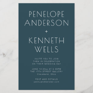 Budget Minimalistisch Moderne Aquamarine Hochzeit