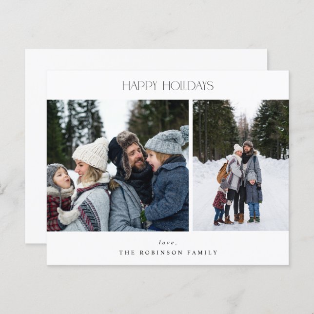 Budget Minimalistisch zwei Foto glückliche Ferien (Vorne/Hinten)