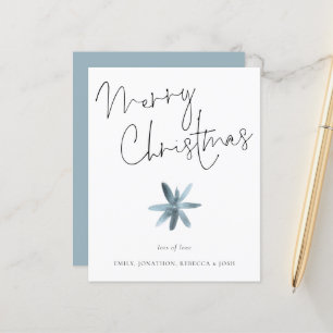 Budget Minimalistische Blume Aquamarin Frohe Weihn