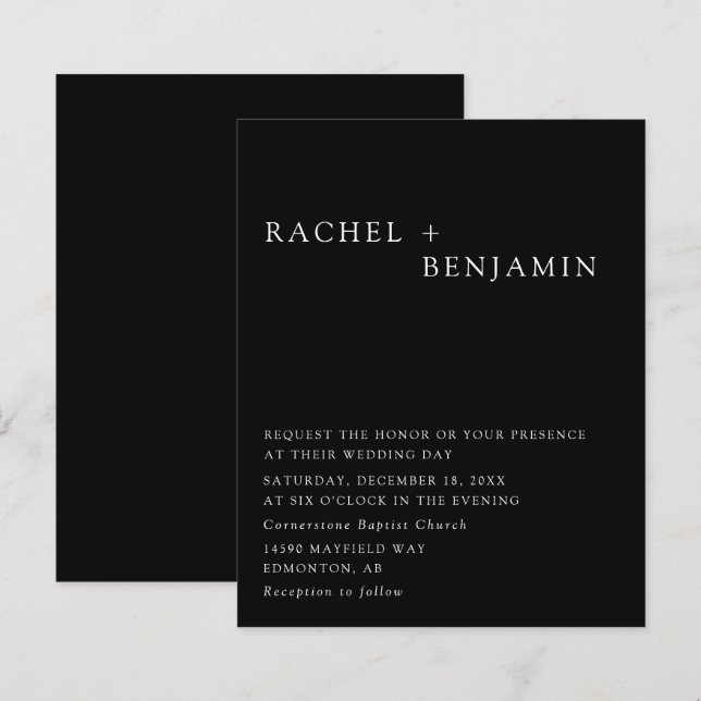 Budget Minimalistische elegante Hochzeitshintergru (Vorne/Hinten)