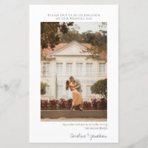 Budget Minimalistische Foto Hochzeit RSVP Einladun