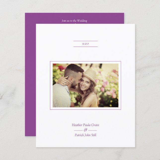 Budget Minimalistische Foto Script Hochzeit (Vorne/Hinten)