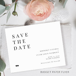 Budget minimalistische moderne Hochzeit sparen das Flyer