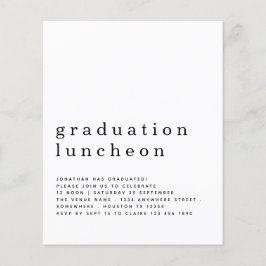 Budget Minimalistischer Abschluss Luncheon Einladu