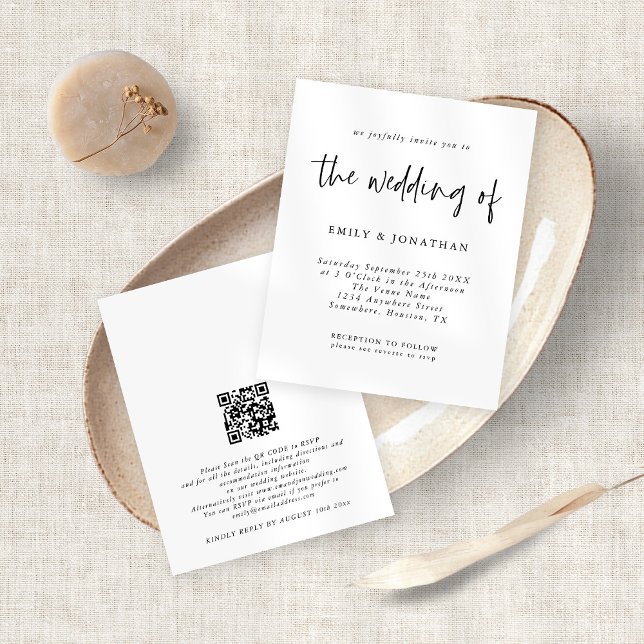 Budget Minimalistischer Schwarz-weißer QR-Code Hoc (Von Creator hochgeladen)