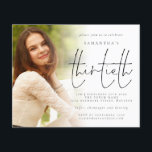 Budget Minimalistisches Foto Overlay 30. Geburtsta<br><div class="desc">Eine günstige BUDGET-Alternative für eine kleinere Größe von 4, 5 x 5, 6 Zoll, die ein Gewicht von 110 lbs hat, die ähnlich dick ist wie eine Postkarte (sie ist jedoch nicht als Postkarte geeignet). BITTE BEACHTEN SIE, DASS ES EINE Einladung pro Blatt gibt. Budget Minimalistisches Foto Overlay 30. Geburtstag...</div>