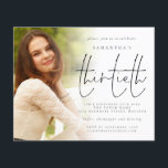 Budget Minimalistisches Foto Overlay 30. Geburtsta<br><div class="desc">Eine günstige BUDGET-Alternative für eine kleinere Größe von 4, 5 x 5, 6 Zoll, die ein Gewicht von 110 lbs hat, die ähnlich dick ist wie eine Postkarte (sie ist jedoch nicht als Postkarte geeignet). BITTE BEACHTEN SIE, DASS ES EINE Einladung pro Blatt gibt. Budget Minimalistisches Foto Overlay 30. Geburtstag...</div>