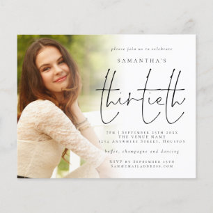 Budget Minimalistisches Foto Overlay 30. Geburtsta