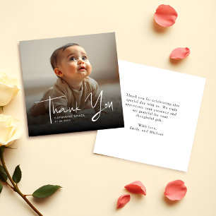 Budget Minimalistisches Script Foto Vielen Dank Mitteilungskarte