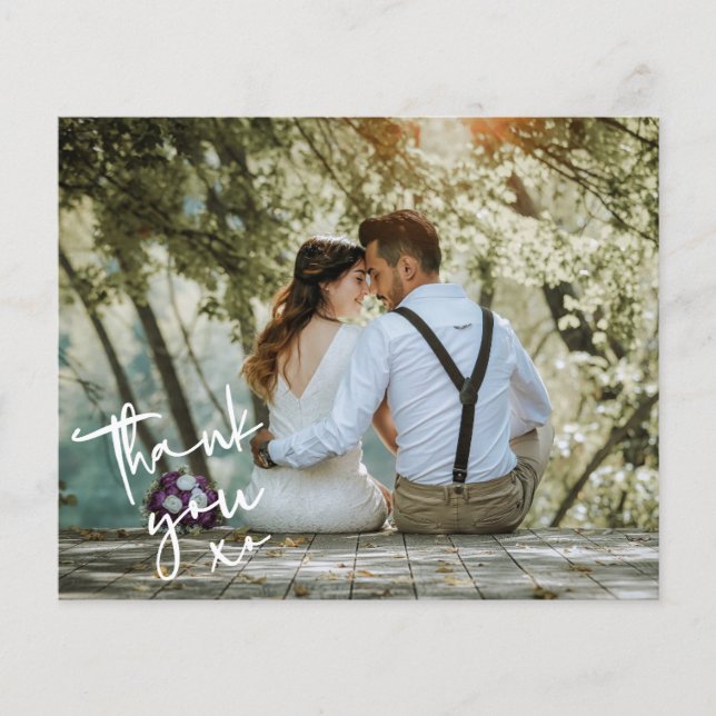 Budget Minimalistisches XO Foto Vielen Dank Flyer (Vorne)