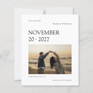 BUDGET MinimalModern Foto Hochzeit Termin vormerke