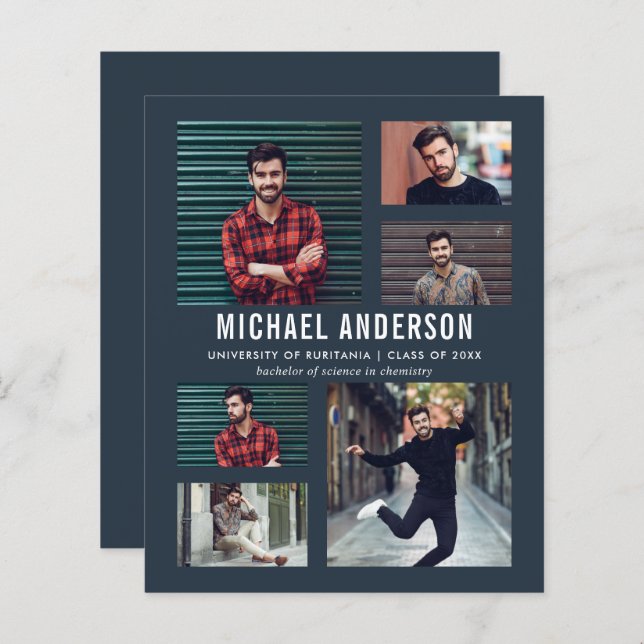 Budget Mitternacht 6 Foto Chalkboard Grad Party (Vorne/Hinten)