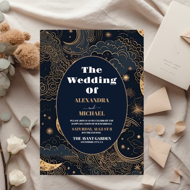 Budget Mitternacht Blue Gold Celestial Wedding (Von Creator hochgeladen)