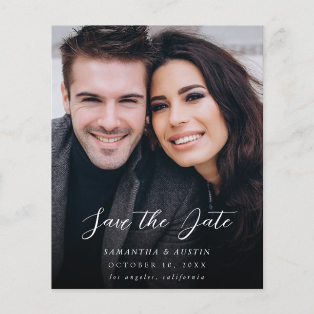 Budget MOD V Foto Elegant Save the Date - Dunkel Flyer (Vorne)
