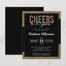 Budget Modern 30. Geburtstag Party Leopard Print