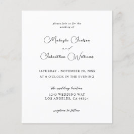 Budget Modern 9 kalligraphische Hochzeit - Schwarz Flyer