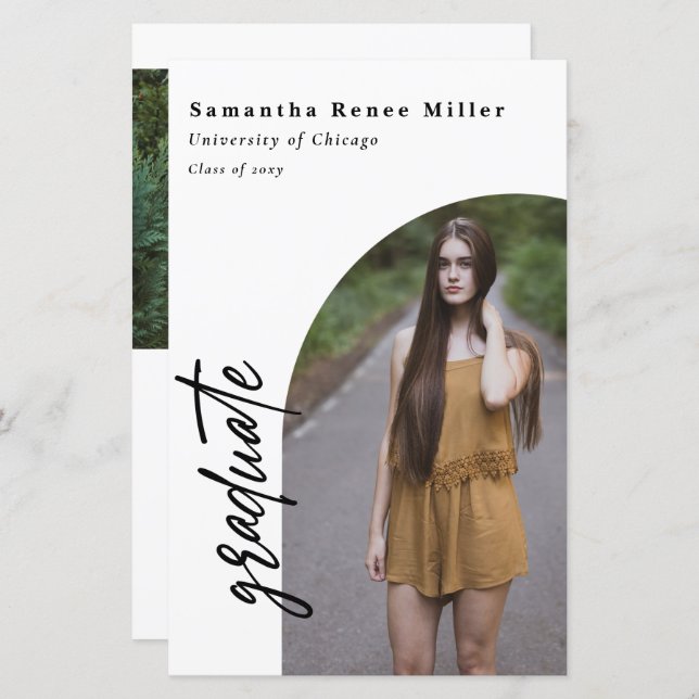 Budget Modern Arch 2 Foto Abschluss Einladung (Vorne/Hinten)