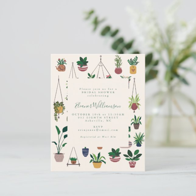 Budget Modern Boho Pflanze Brautparty (Stehend Vorderseite)