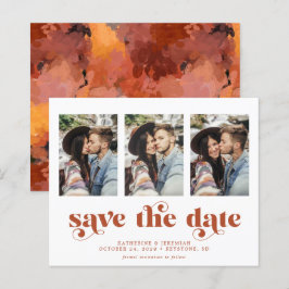 Budget Modern Earth Tones 3 Foto Save the Date