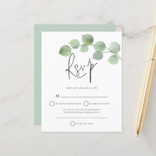 Budget Modern Eukalyptus Wedding RSVP