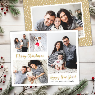 Budget Modern Gold Script 5 Foto Weihnachtskarten