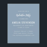 Budget Modern Graduation Party Dusty Blue Einladun<br><div class="desc">Budget Moderne Minimal Graduation Party Einladung in Dusty Blue</div>
