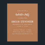 Budget Modern Graduation Party Terracotta Einladun<br><div class="desc">Budget Moderne Minimal Graduation Party Einladung in Boho Terracotta Brown</div>