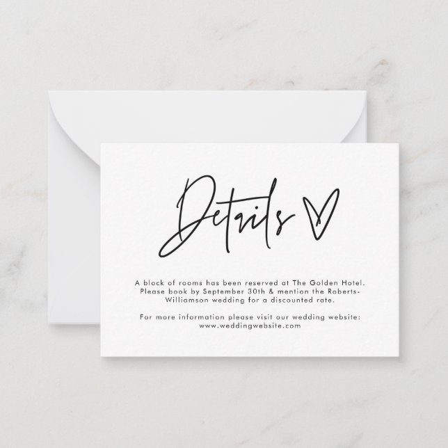 Budget Modern minimale Umschließungskarte Details  Mitteilungskarte (Vorderseite)