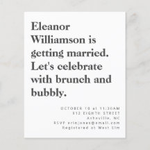 Budget Modern Schwarz-weiß Bridal Brunch