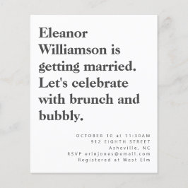 Budget Modern Schwarz-weiß Bridal Brunch