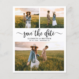 Budget Modern Script Foto Collage Save the Date
