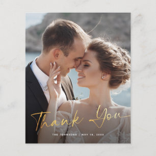 Budget Modern Script Foto Hochzeit Vielen Dank Flyer