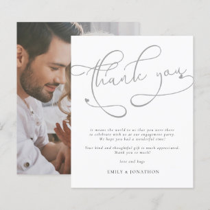 Budget Modern Script Foto Verlobung Vielen Dank