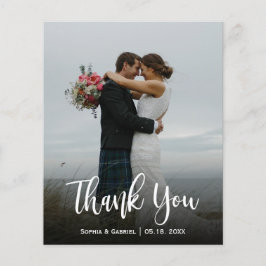 Budget Modern Script Full Foto Wedding Vielen Dank Flyer