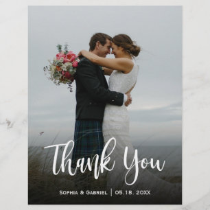 Budget Modern Script Full Foto Wedding Vielen Dank Flyer