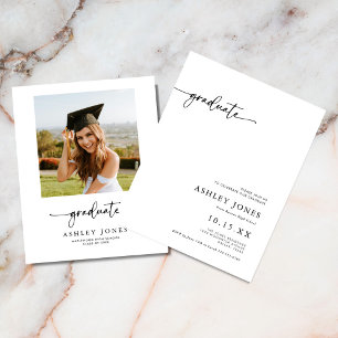 BUDGET Modern Script Graduate Graduate Party Flyer