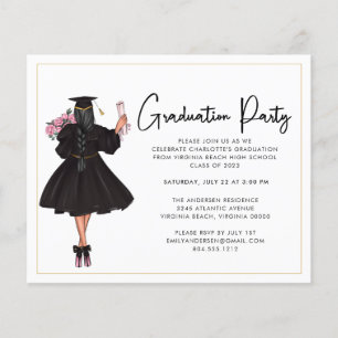 Budget Modern Script Graduation Party Einladung F Flyer