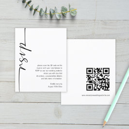 Budget Modern Script QR Code Wedding RSVP