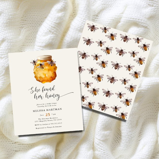 Budget Modern Sie fand ihr Honey-Brautparty Flyer (Von Creator hochgeladen)