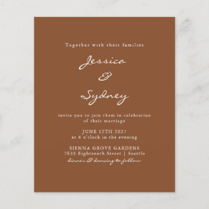 Budget Modern Sienna Script Einladung Hochzeit