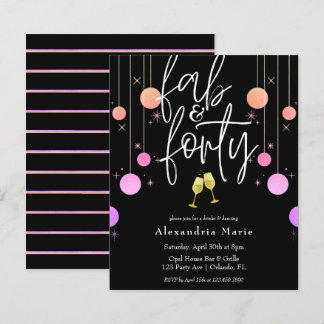 Budget Modern Sparkle "Fab & 40" Geburtstag