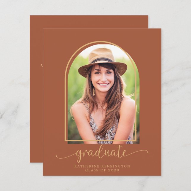 Budget Modern Terracotta Arch Foto Abschluss (Vorne/Hinten)